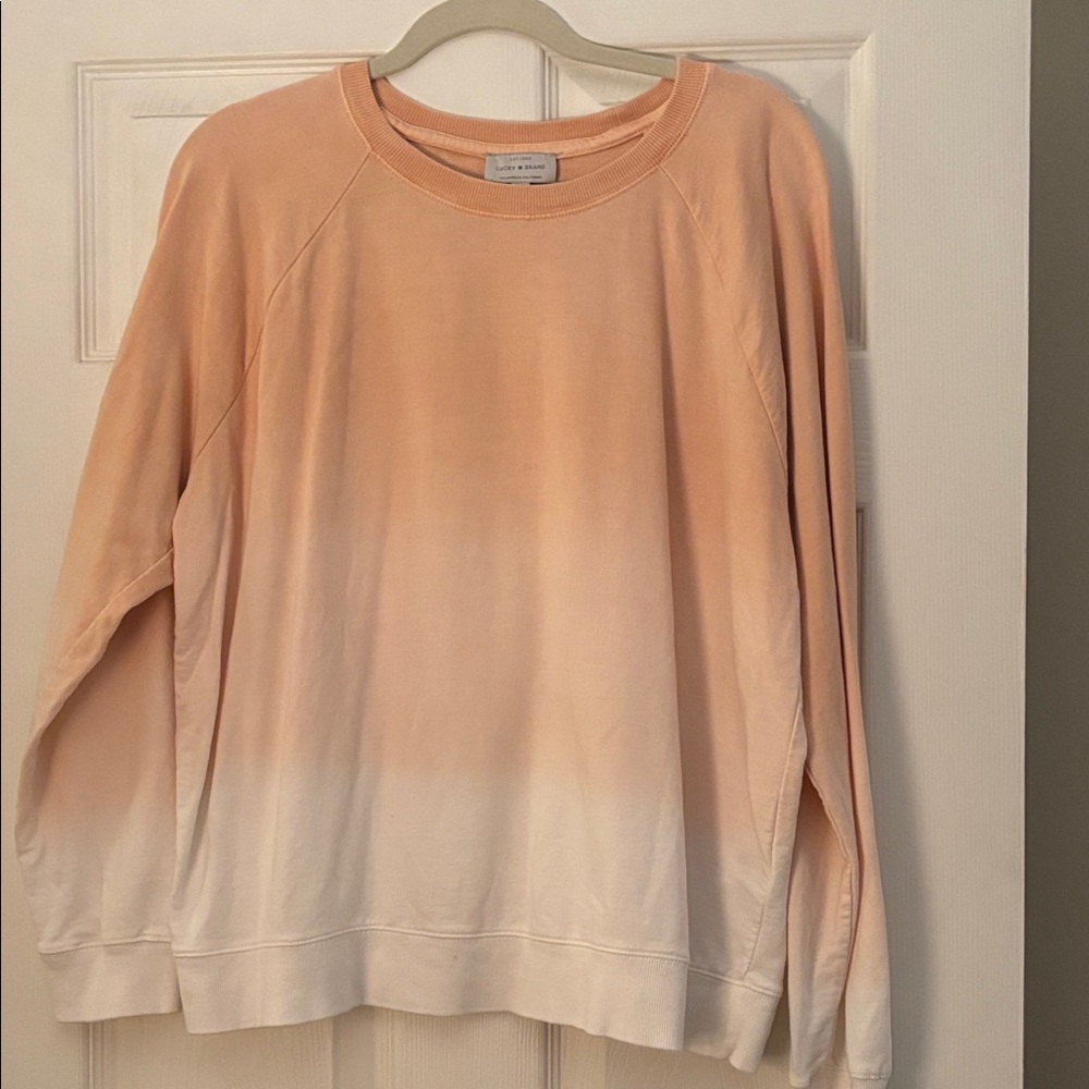 Lucky Brand XL peach ombré crew neck sweatshirt